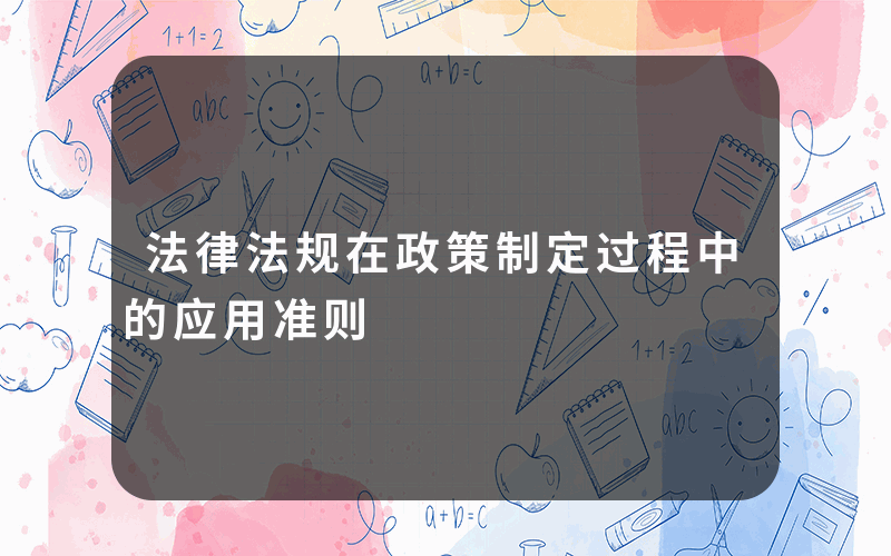 法律法规在政策制定过程中的应用准则